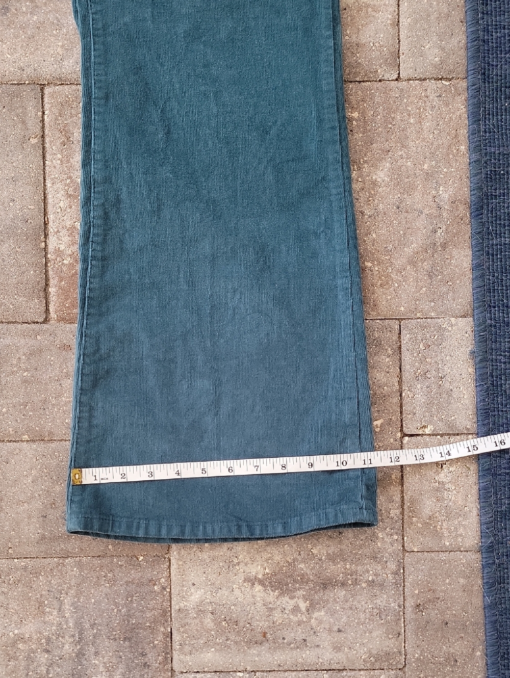 True Craft Corset Waist Flare Corduroy Pants in Teal Blue Sz 16 Has Stretch - Picture 9 of 12